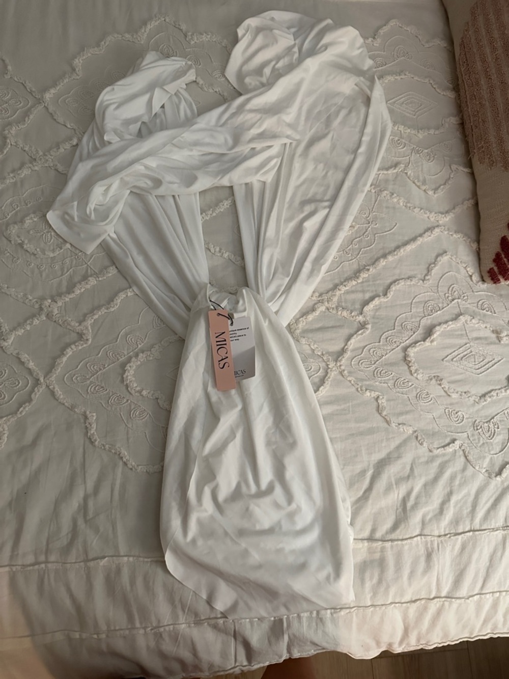 MICAS  Twist Dress in White